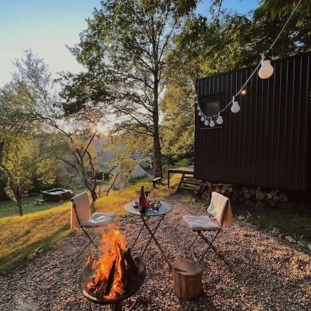 Tiny House Avec Vue Et Jacuzzi 샬레
