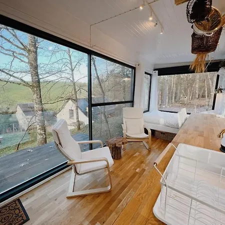 Tiny House Avec Vue Et Jacuzzi 샬레